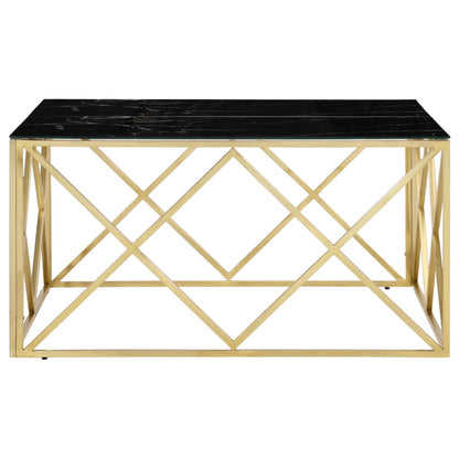 Salontafel Roestvrijstaal En Gehard Kleurig Goud en zwart Glas