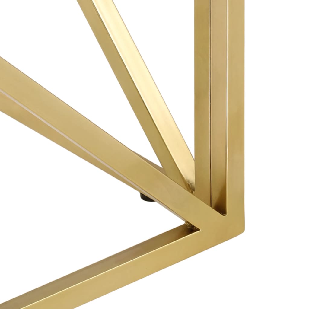 Salontafel Roestvrijstaal En Gehard Kleurig Goud en zwart Glas