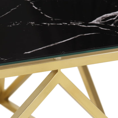 Salontafel Roestvrijstaal En Gehard Kleurig Goud en zwart Glas