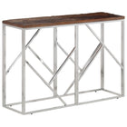 Wandtafel 110x30x70 cm roestvrij staal massief bielshout