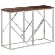 Wandtafel 110x30x70 cm roestvrij staal massief bielshout