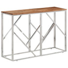 Wandtafel 110x30x70 cm massief acaciahout roestvrij staal