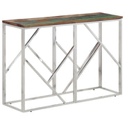 Wandtafel 110x30x70 cm gerecycled hout roestvrij staal zilver