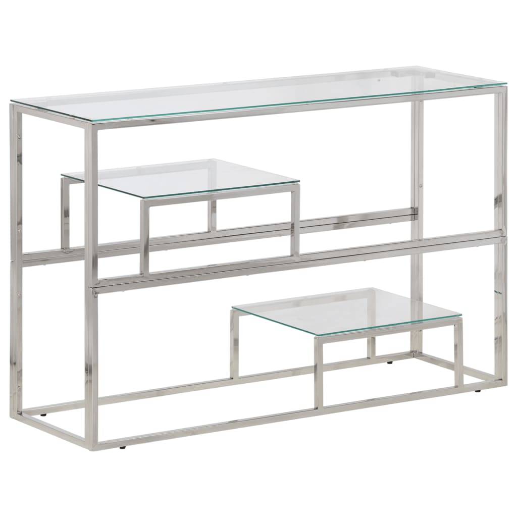 Wandtafel Roestvrijstaal En Gehard Kleurig Zilver Glas