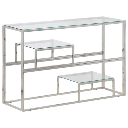 Wandtafel Roestvrijstaal En Gehard Kleurig Zilver Glas