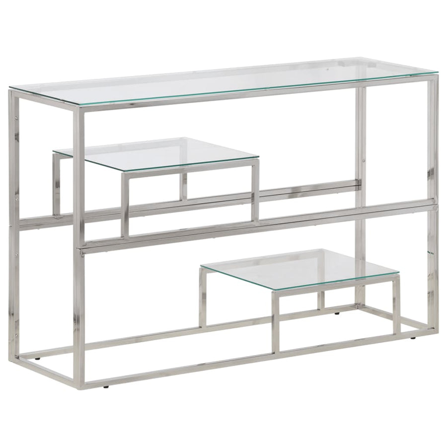 Wandtafel Roestvrijstaal En Gehard Kleurig Zilver Glas