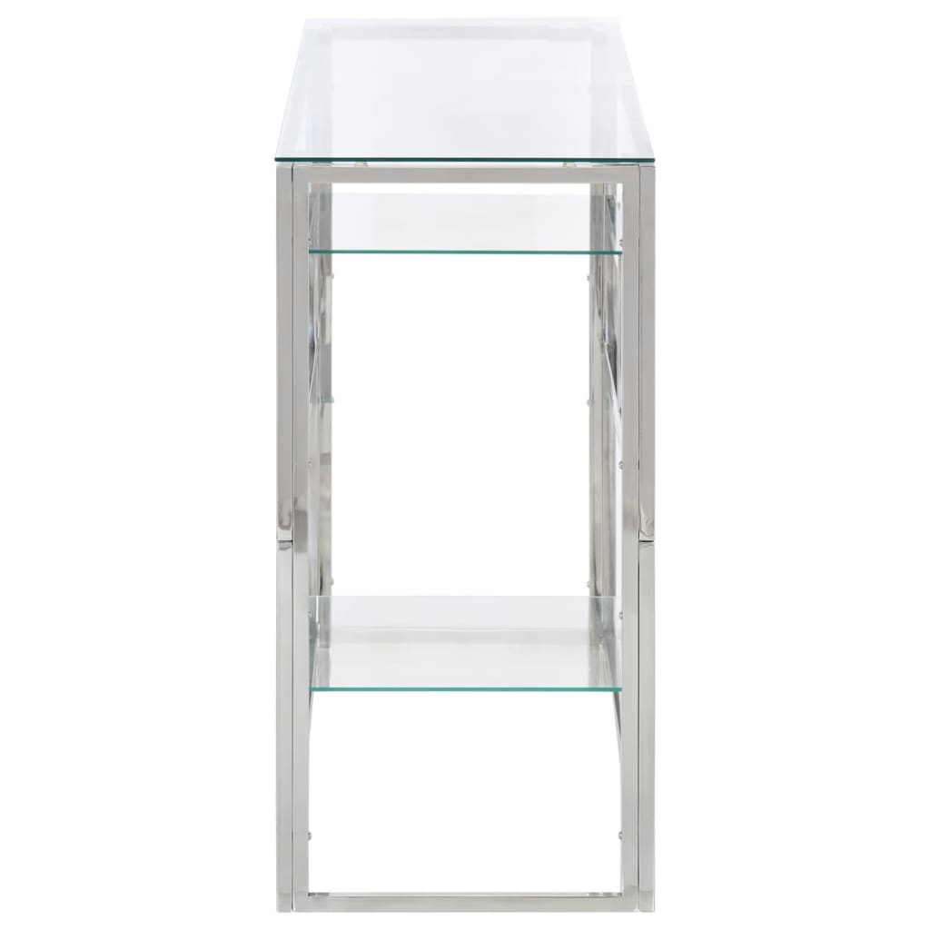 Wandtafel Roestvrijstaal En Gehard Kleurig Zilver Glas