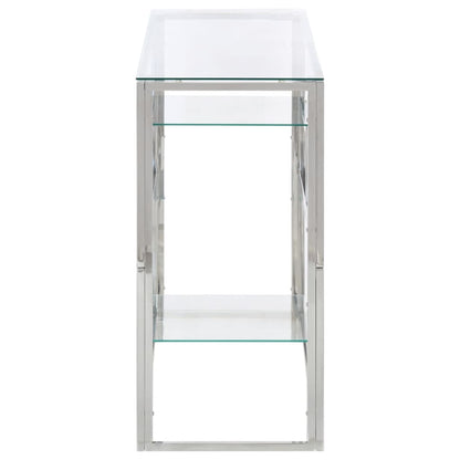 Wandtafel Roestvrijstaal En Gehard Kleurig Zilver Glas