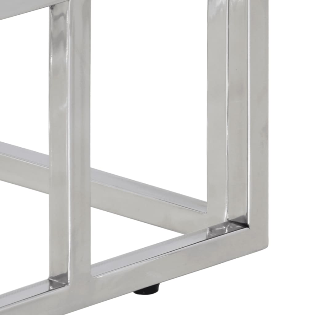 Wandtafel Roestvrijstaal En Gehard Kleurig Zilver Glas