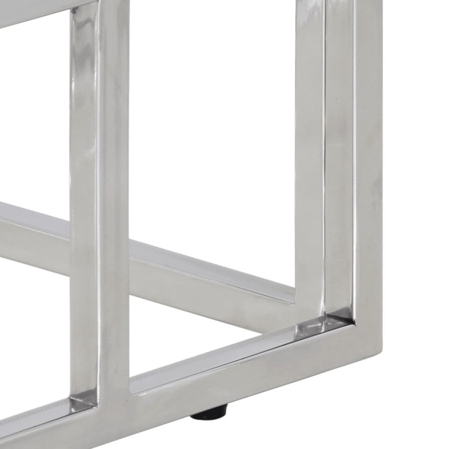 Wandtafel Roestvrijstaal En Gehard Kleurig Zilver Glas