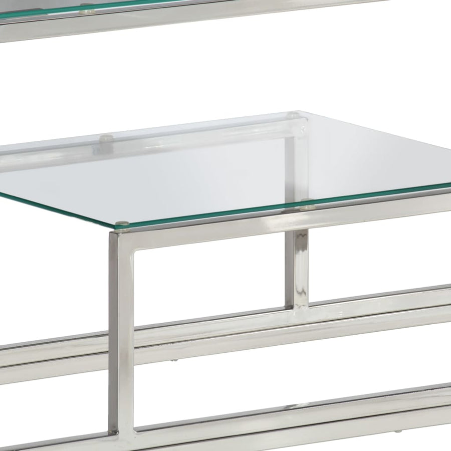 Wandtafel Roestvrijstaal En Gehard Kleurig Zilver Glas