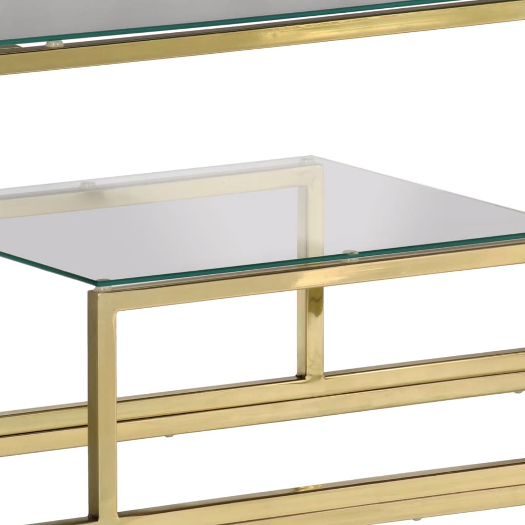 Wandtafel Roestvrijstaal En Gehard Kleurig Goud Glas