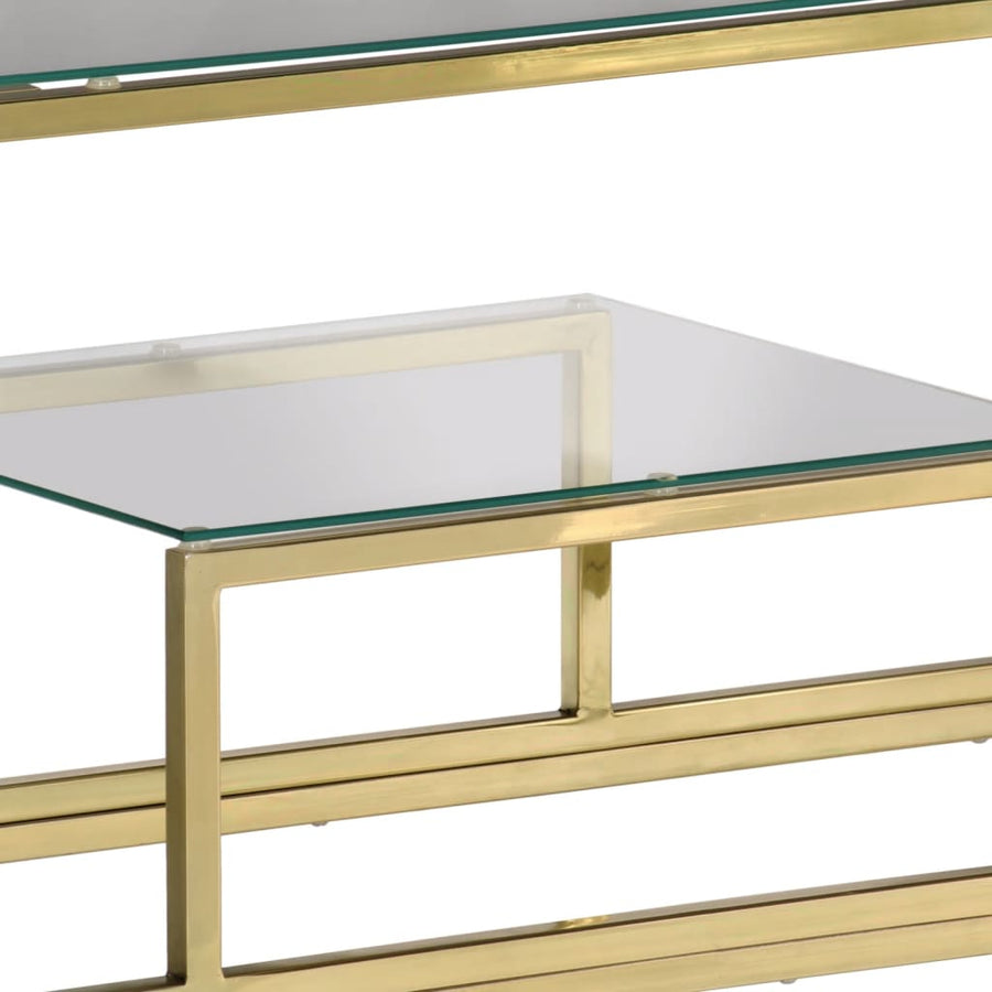 Wandtafel Roestvrijstaal En Gehard Kleurig Goud Glas