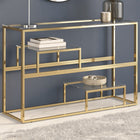 Wandtafel 110x35x70 cm roestvrijstaal gehard glas goud