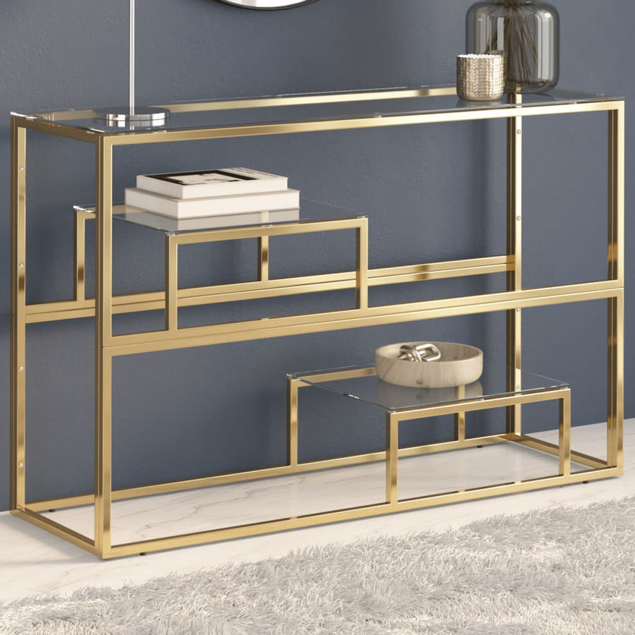 Wandtafel Roestvrijstaal En Gehard Kleurig Goud Glas