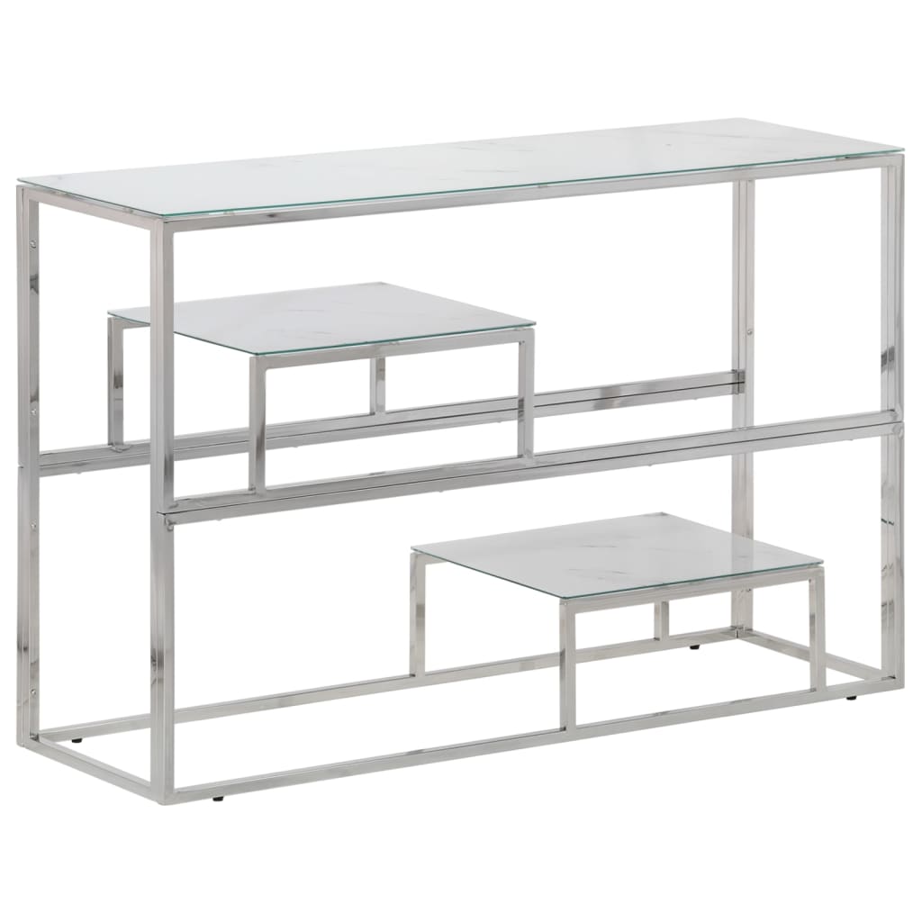 Wandtafel Roestvrijstaal En Gehard Kleurig Zilver en wit Glas