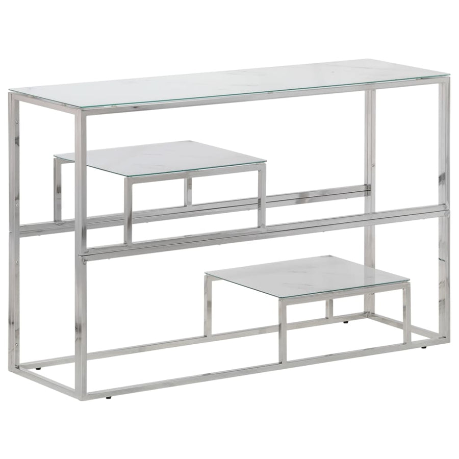 Wandtafel Roestvrijstaal En Gehard Kleurig Zilver en wit Glas