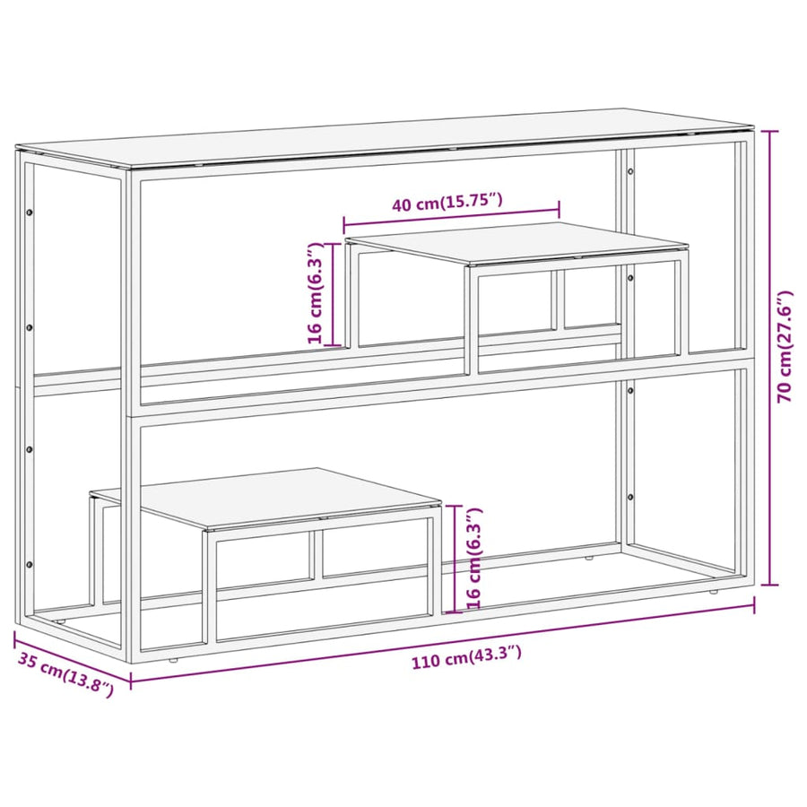 Wandtafel Roestvrijstaal En Gehard Kleurig Zilver en wit Glas