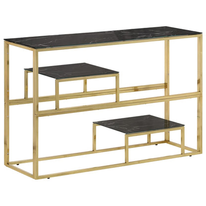 Wandtafel Roestvrijstaal En Gehard Kleurig Goud en zwart Glas
