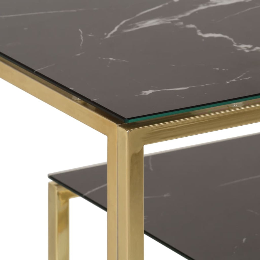 Wandtafel Roestvrijstaal En Gehard Kleurig Goud en zwart Glas