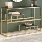 Wandtafel 110x35x70 cm roestvrijstaal glas goud