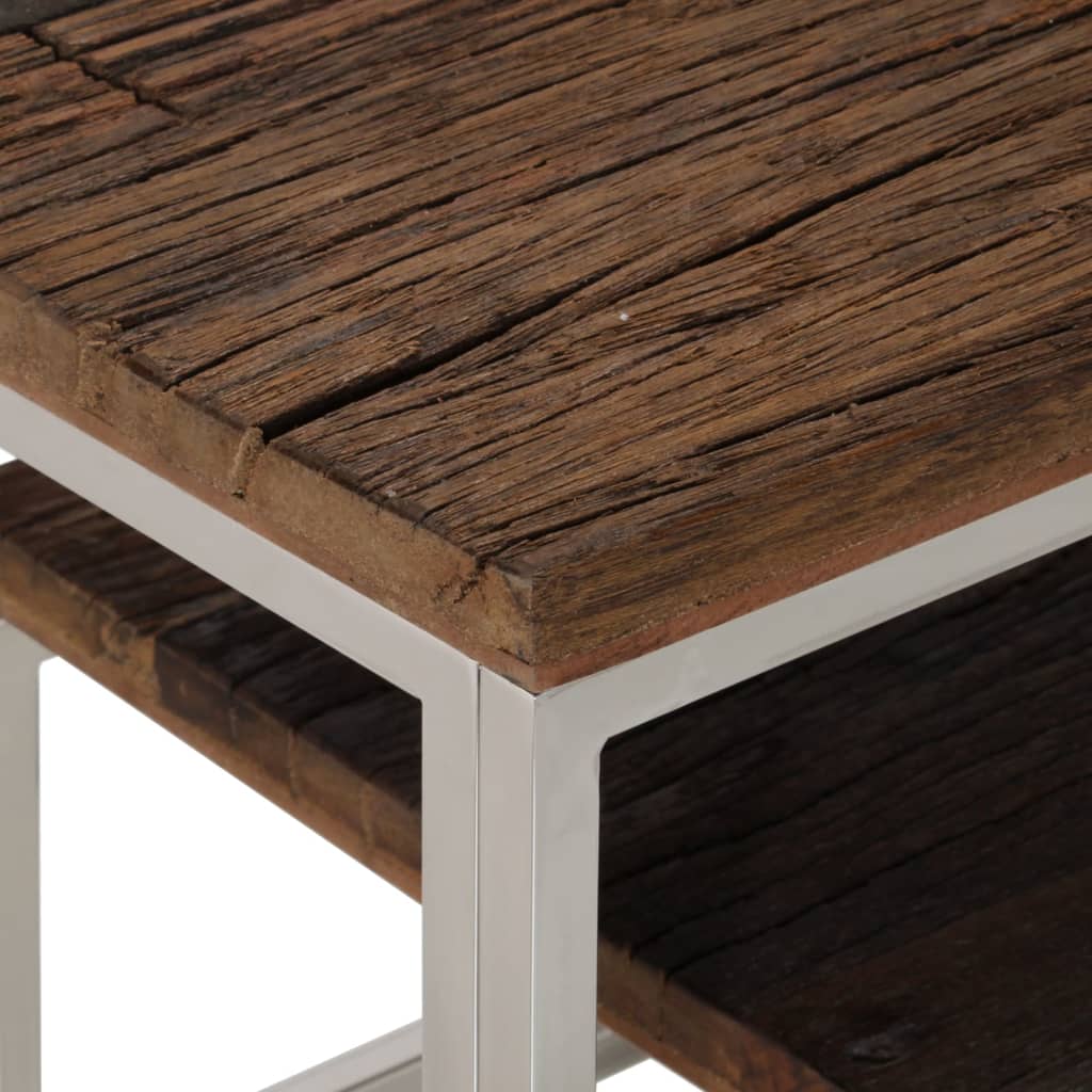 Wandtafel Roestvrij Staal En Kleurig Zilver Massief bielshout