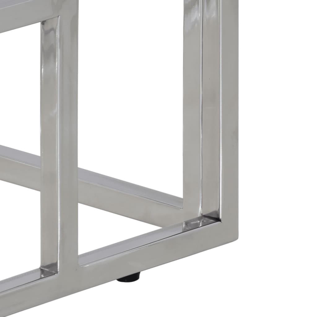 Wandtafel Roestvrij Staal En Kleurig Zilver Massief bielshout