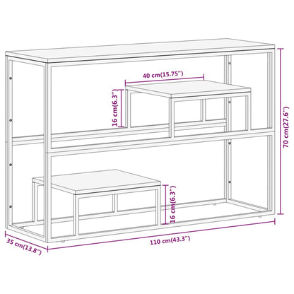 Wandtafel Roestvrij Staal En Kleurig Zilver Massief bielshout