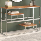Wandtafel 110x35x70 cm massief acaciahout roestvrij staal