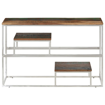 Wandtafel Roestvrij Staal En Zilver massief gerecycled hout