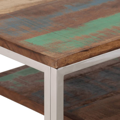 Wandtafel Roestvrij Staal En Zilver massief gerecycled hout