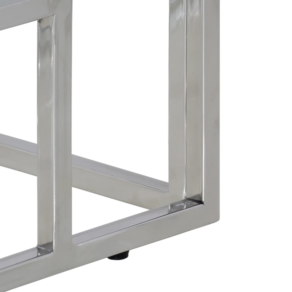 Wandtafel Roestvrij Staal En Zilver massief gerecycled hout