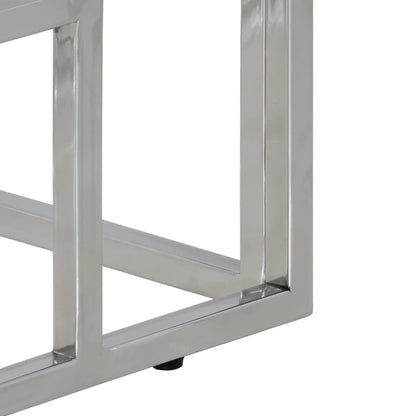 Wandtafel Roestvrij Staal En Zilver massief gerecycled hout