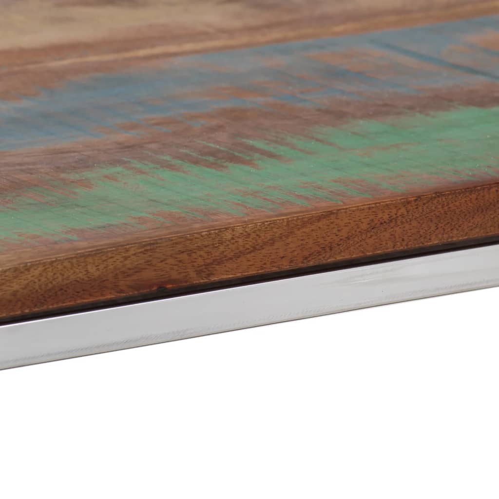 Wandtafel Roestvrij Staal En Zilver massief gerecycled hout