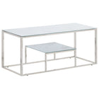 Salontafel 110x45x45 cm roestvrijstaal gehard glas