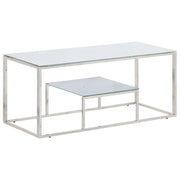 Salontafel 110x45x45 cm roestvrijstaal gehard glas