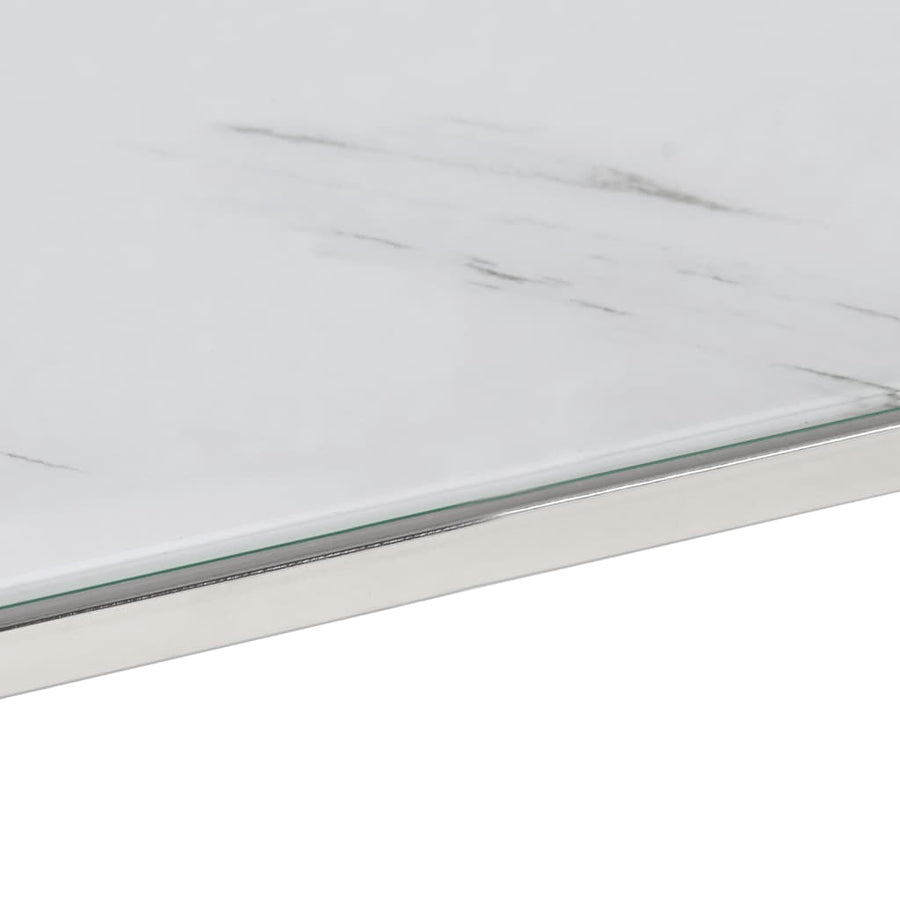 Salontafel roestvrijstaal en gehard glas zilverkleurig