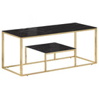 Coffee table stainless steel and tempered glass gold-colored