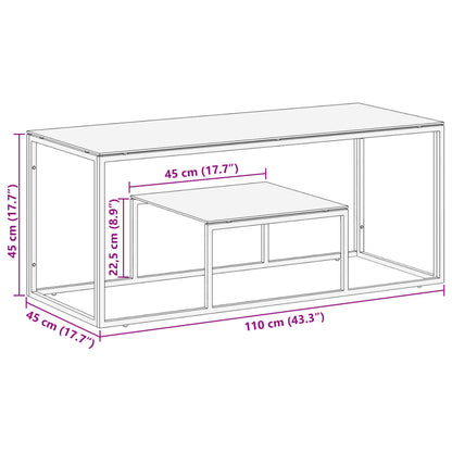 Salontafel roestvrijstaal en gehard glas goudkleurig