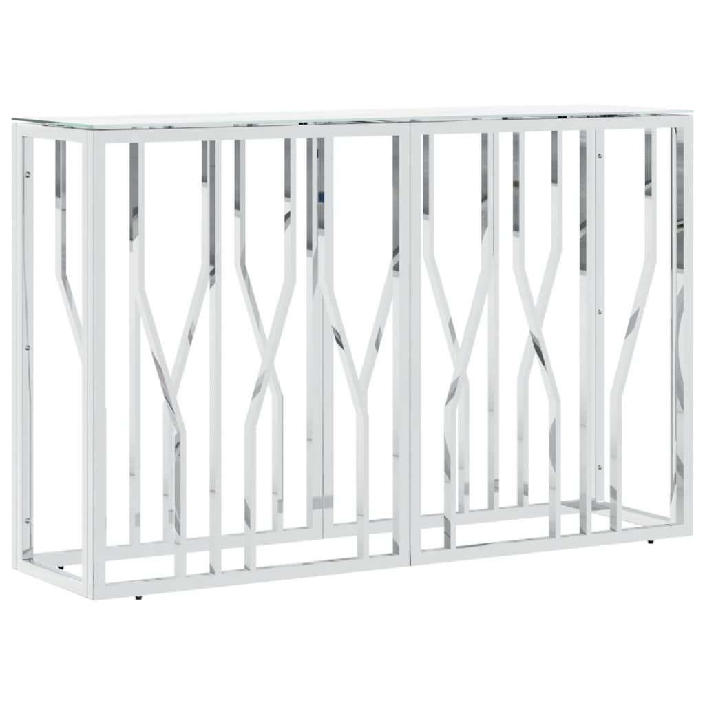 Wandtafel 110X30X70 Cm Roestvrij Staal En Glas Zilverkleurig