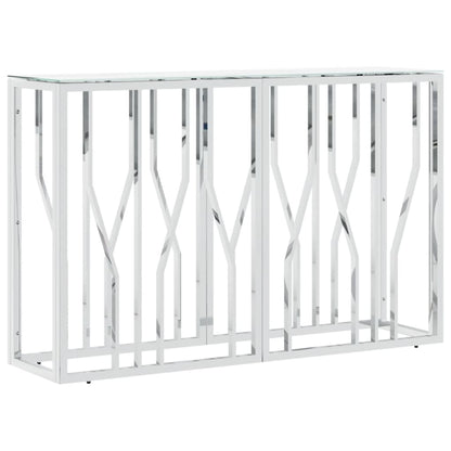 Wandtafel 110X30X70 Cm Roestvrij Staal En Glas Zilverkleurig