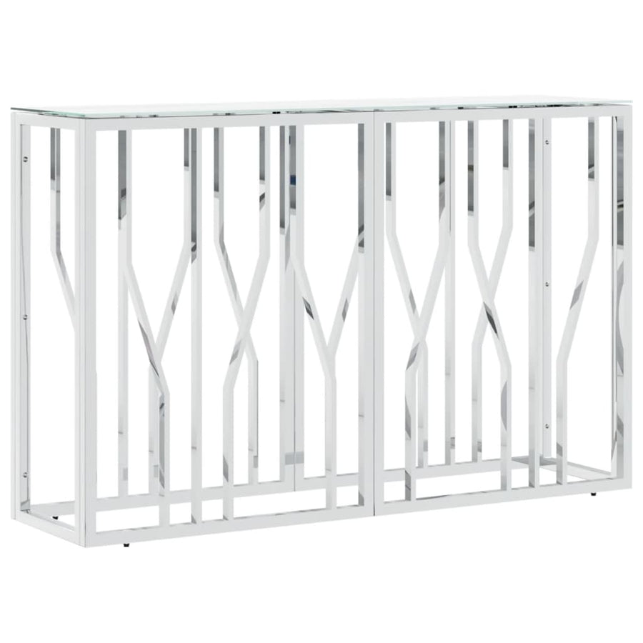 Wandtafel 110X30X70 Cm Roestvrij Staal En Glas Zilverkleurig