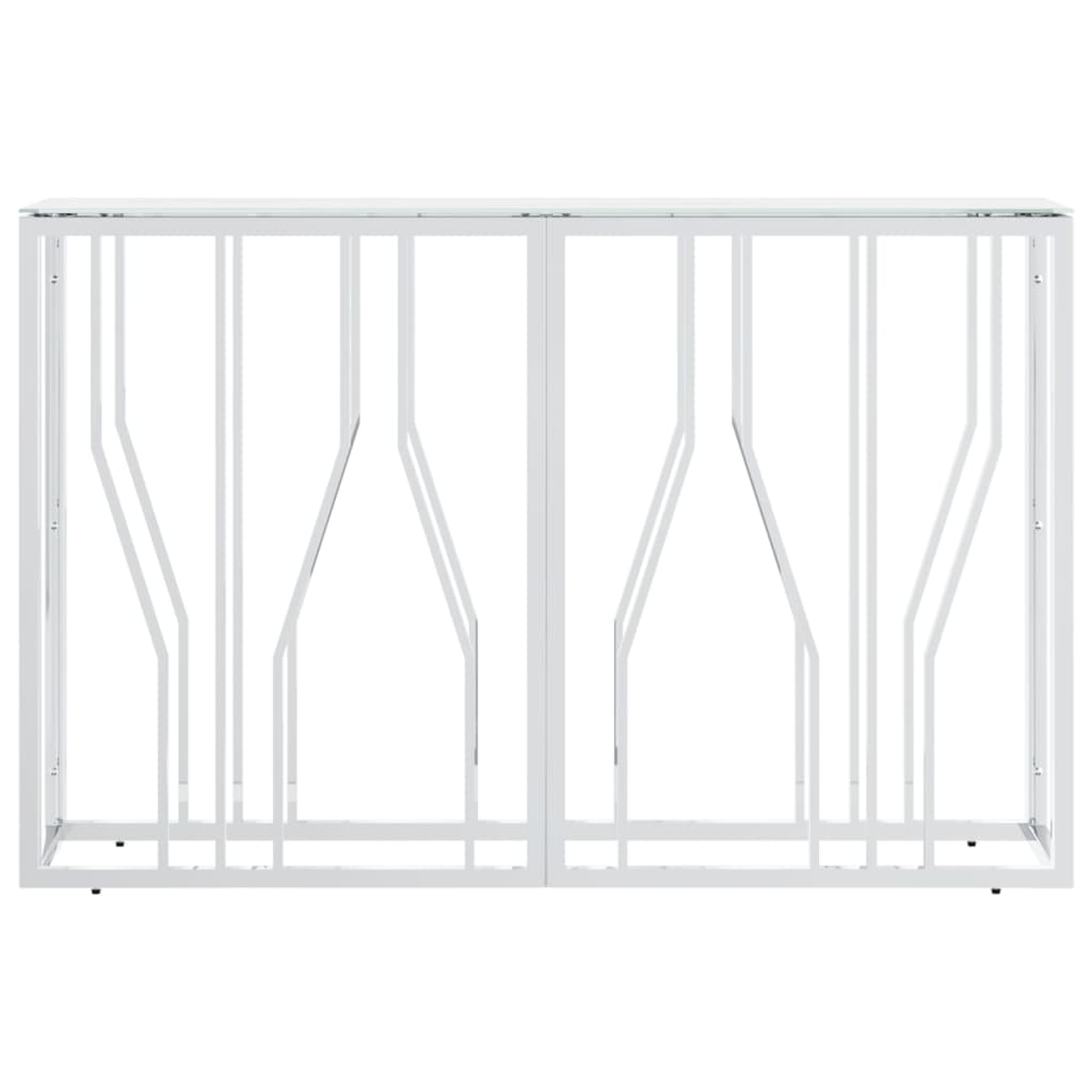 Wandtafel 110X30X70 Cm Roestvrij Staal En Glas Zilverkleurig