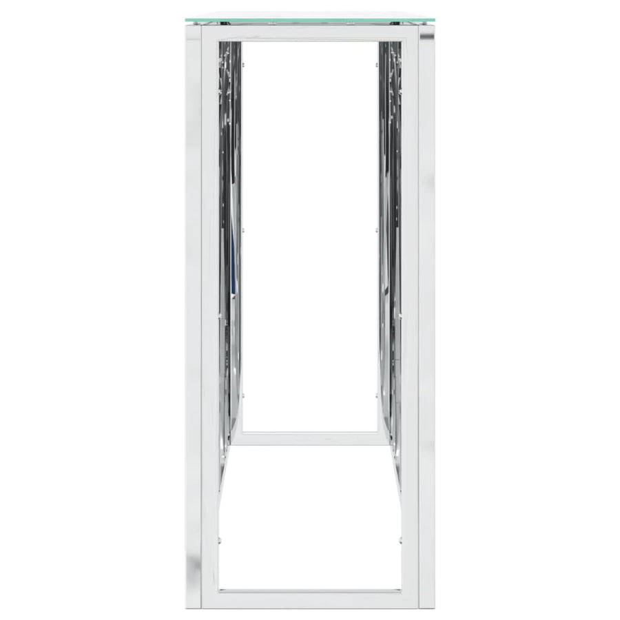 Wandtafel 110X30X70 Cm Roestvrij Staal En Glas Zilverkleurig