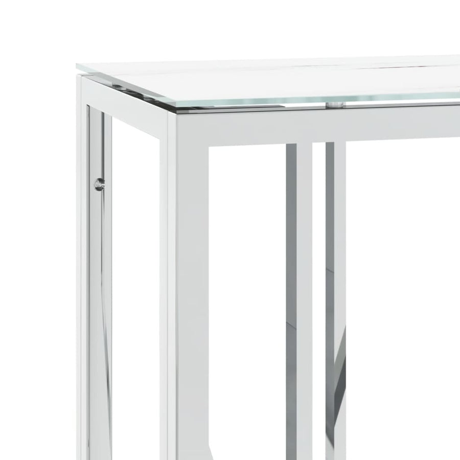 Wandtafel 110X30X70 Cm Roestvrij Staal En Glas Zilverkleurig