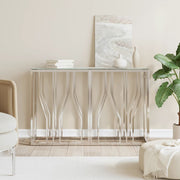 Wandtafel 110x30x70 cm roestvrij staal glas zilver