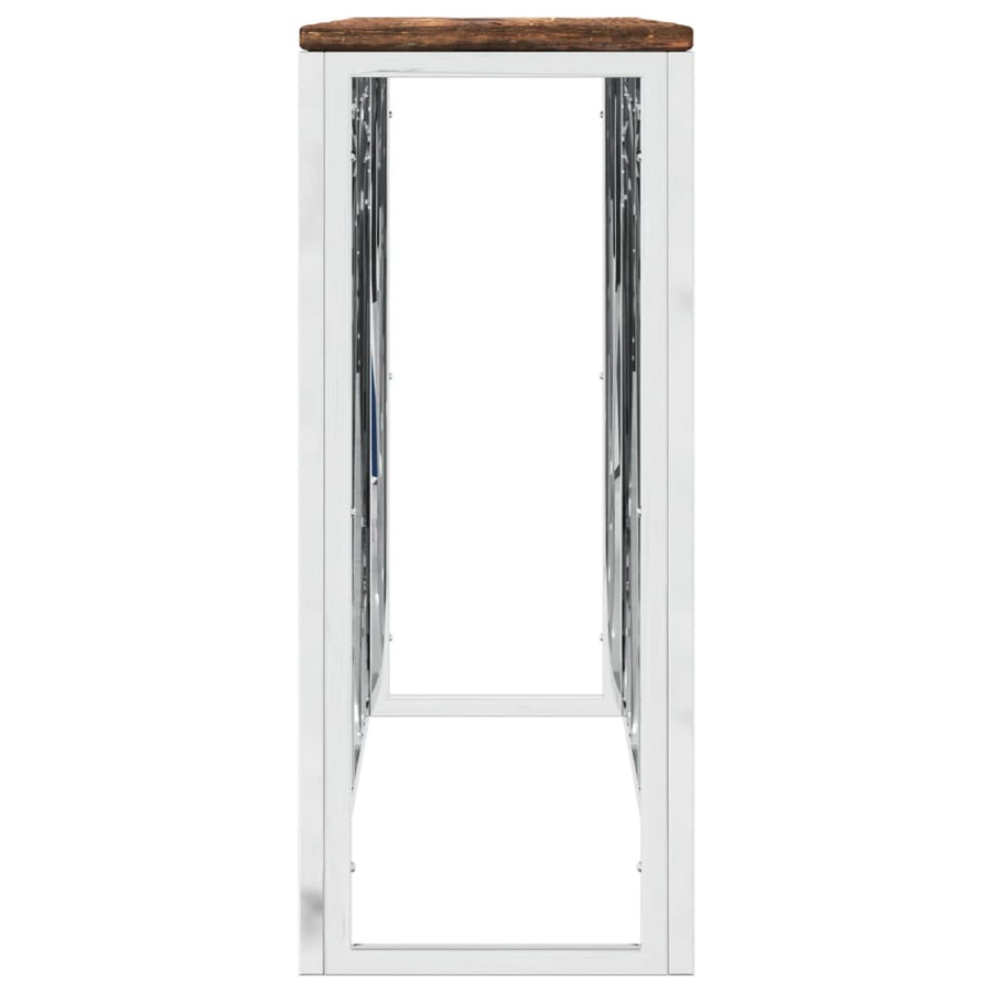 Wandtafel Roestvrij Staal En Massief Hergebruikt Hout