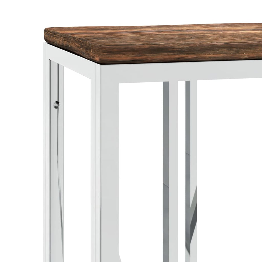 Wandtafel Roestvrij Staal En Massief Hergebruikt Hout