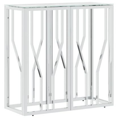 Wandtafel 70X30X70 Cm Roestvrij Staal En Zilver Glas