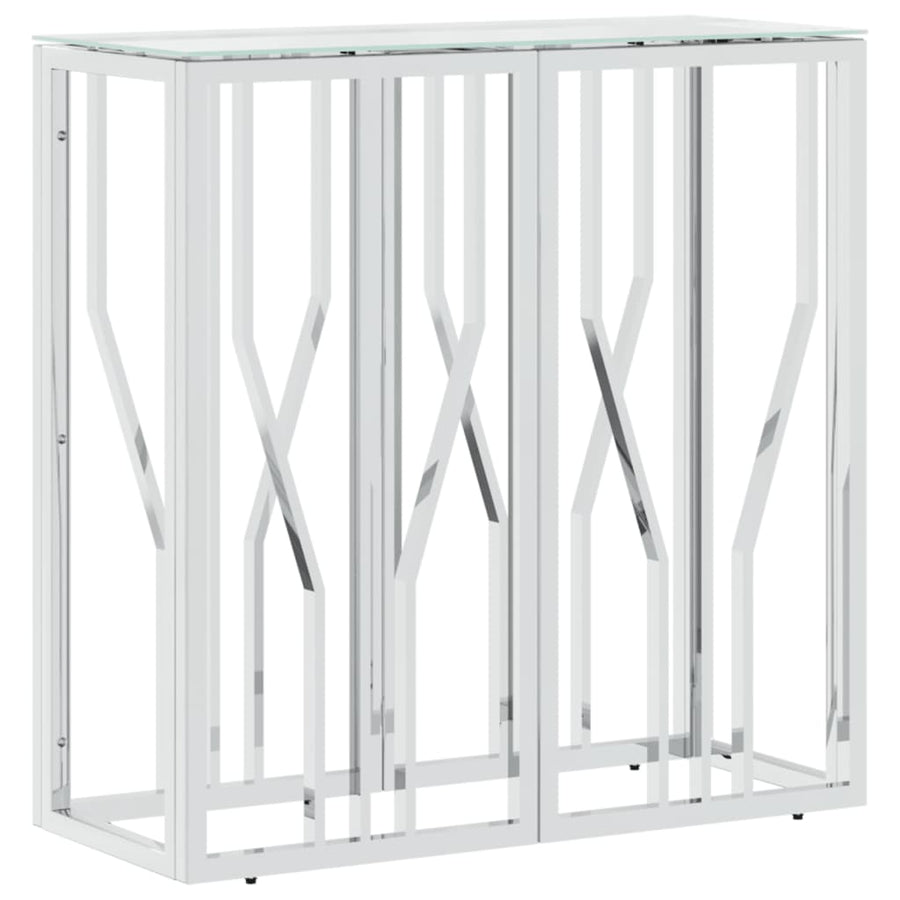 Wandtafel 70X30X70 Cm Roestvrij Staal En Zilver Glas
